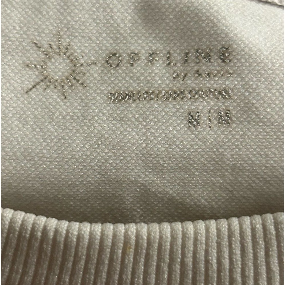 Offline by Aerie Women's White Cropped Crew Neck T-Shirt Size M Casual Top y2k - Picture 7 of 8